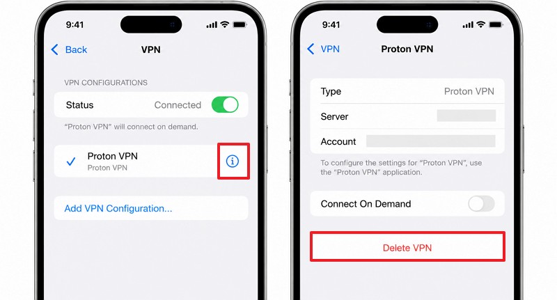 select delete vpn