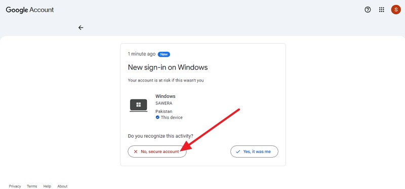 choose no secure account
