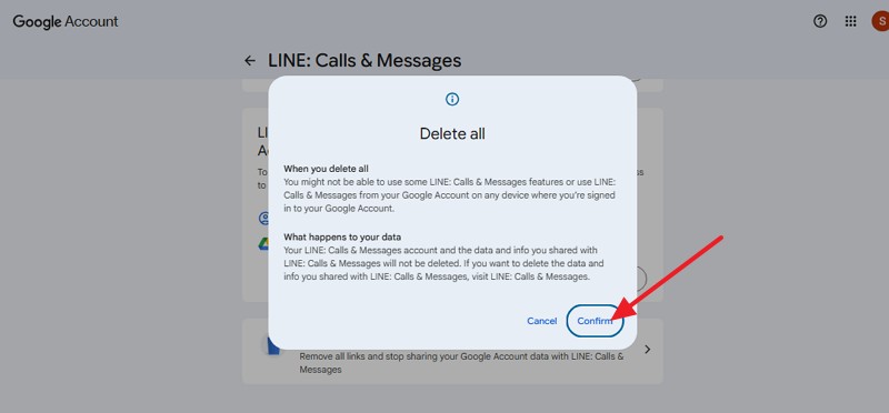 choose confirm button