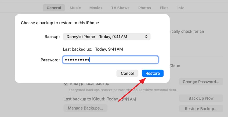 add passcode and restore
