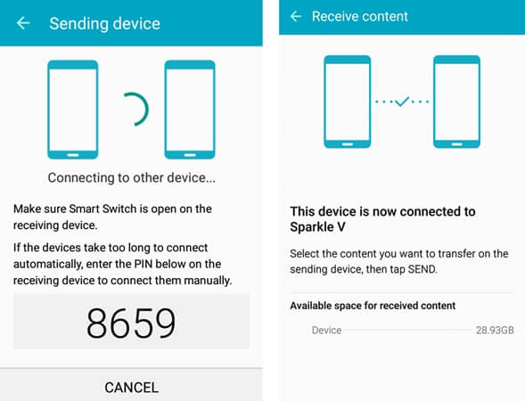 sambungkan ponsel iphone dan samsung