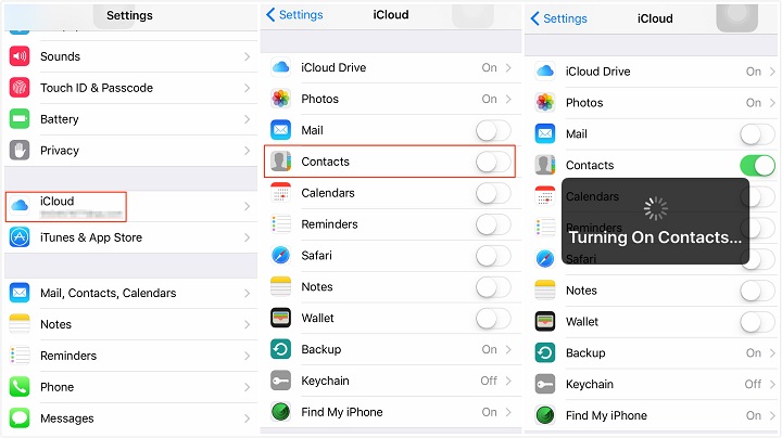 synchronisation des contacts iphone avec icloud