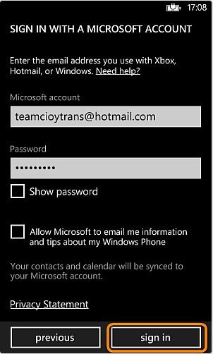 transfer photos between iphone and windows phone-sign in