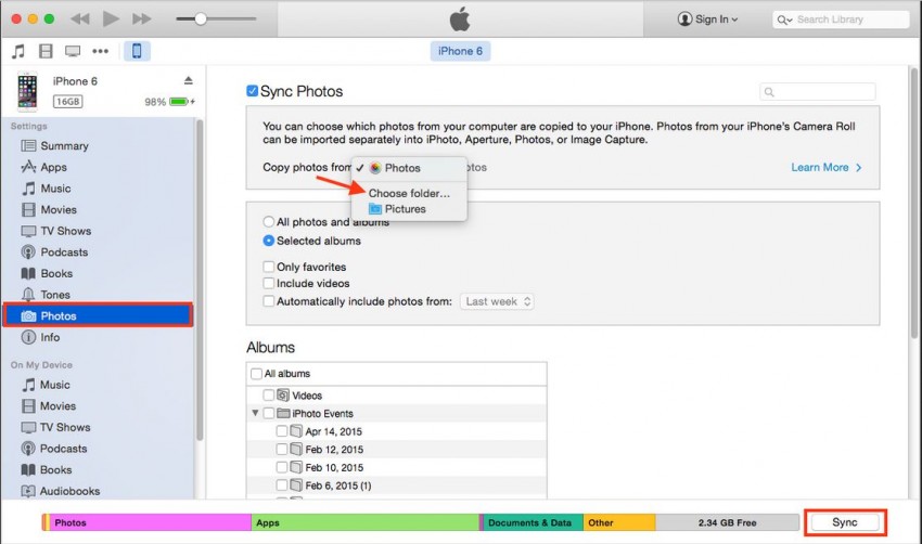 Transferir Fotos de Samsung para iPhone - 