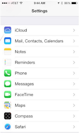 ¿Cómo transferir contactos desde iPad a iPhone? - Pulse iCloud