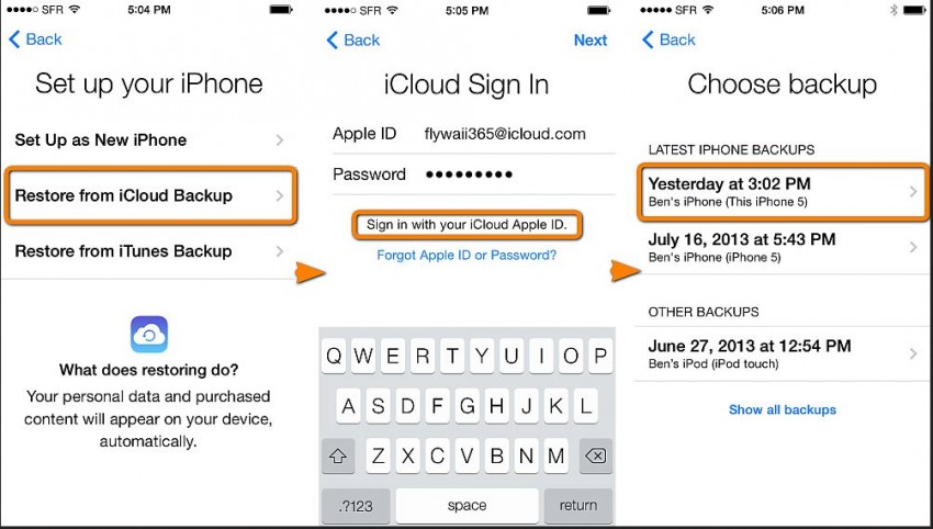 Come trasferire il canlendar dall'iPhone al nuovo iPhone-icloud
