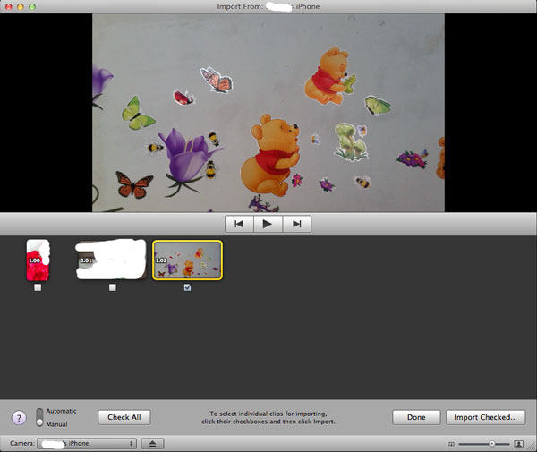 How to transfer video from iPhone to iMovie-check videos