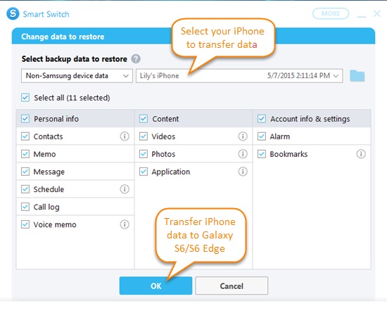 Backup de arquivos Samsung para o Galaxy S8-usando-samsung-smart-switch