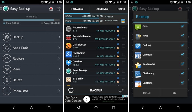 Top 5 des applications et des logiciels de sauvegarde Android - Comment sauvegarder des données android-easy backup and restore