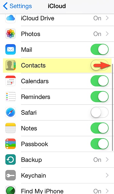 comment sauvegarder les contacts de l'iPhone - étape 2