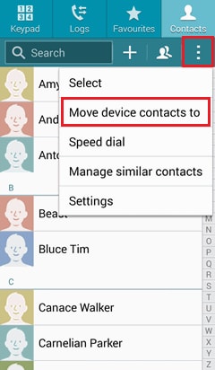 Comment Sauvegarder les contacts-cliquer-menu-Étape 2