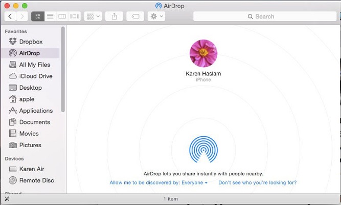 airdrop text from mac to iphone