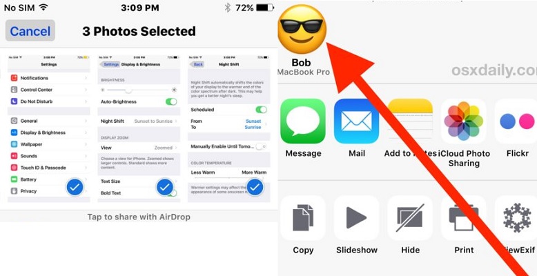 Cara AirDrop dari iPhone ke Mac-mulai mentransfer foto - langkah ke 5