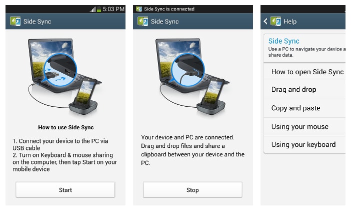 Las 20 mejores herramientas de transferencia de Samsung para hacer una copia de seguridad de los datos de Samsung - Samsung Sidesync