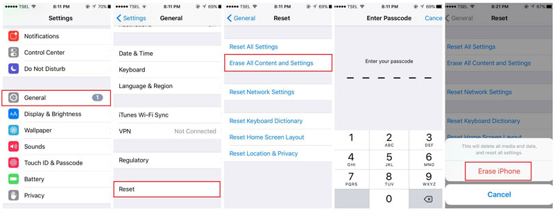 Como Restaurar Mensagens a partir do iCloud - Redefinindo o dispositivo