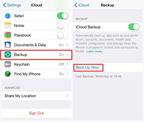 Cómo restaurar mensajes desde iCloud -respaldo manual