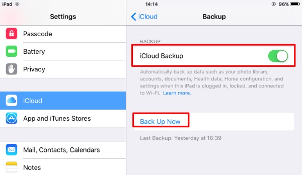 Wie man Nachrichten aus iCloud wiederherstellt - Schalten Sie die automatische Sicherung ein