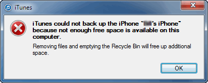 iTunes Backup and restore solutions-No enough space