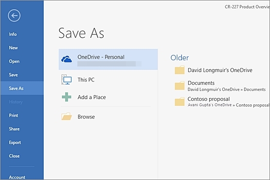How to Backup Files to Onedrive -Save via Office