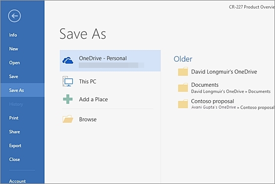 Cómo hacer una copia de seguridad de los archivos en Onedrive - Guardar a través de Office