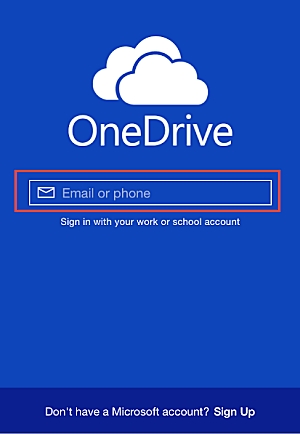 microsoft onedrive log in