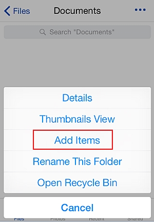 Como Fazer Backup de Arquivos no OneDrive - Adicionando items
