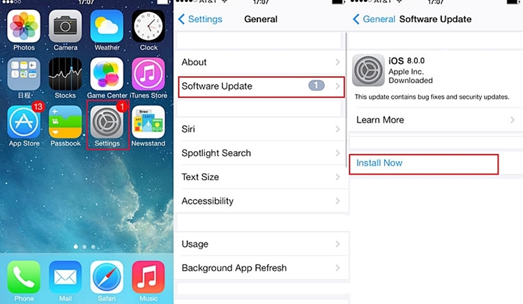 Perbaiki iTunes tidak mau mengenali iphone -Update ponsel Anda