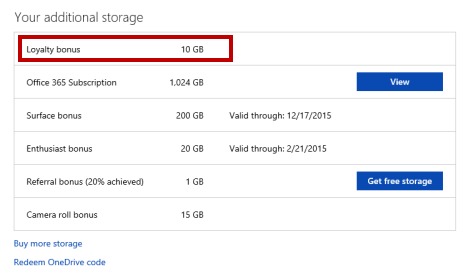 Erhalten Sie weiteren kostenlosen OneDrive-Speicherplatz – Kostenloser Speicherplatz für Treue