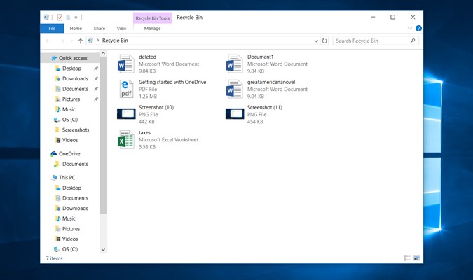 How to Restore Onedrive files -recycle bin