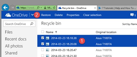 Cómo restaurar los archivos de Onedrive -