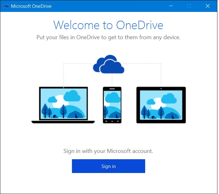 Sign in Onedrive