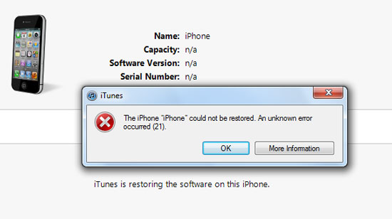 fix iphone won't restore -Resolve the “Unknown Error Occurred”