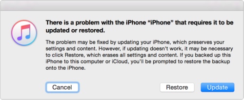 réparer l'iphone refuse de restaurer - restaurer en utilisant iTunes