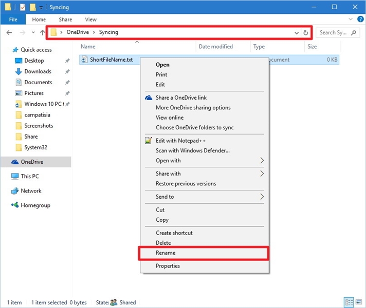 fix Onedrive not syncing-rename
