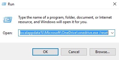 fix Onedrive not syncing-Reset OneDrive