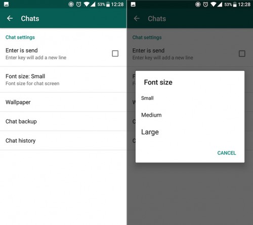 Trucs et astuces Whatsapp-Changement de police