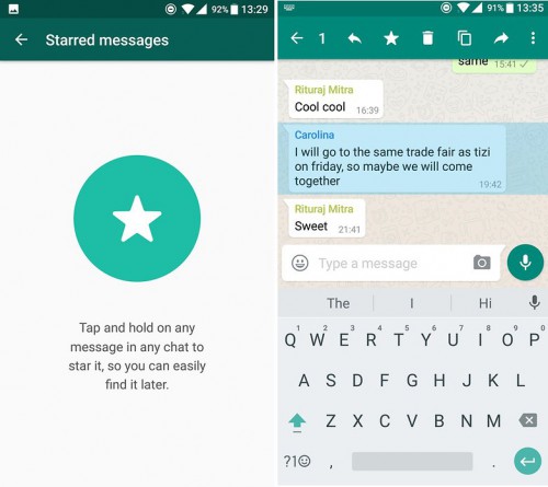 Trucs et astuces Whatsapp - étoile