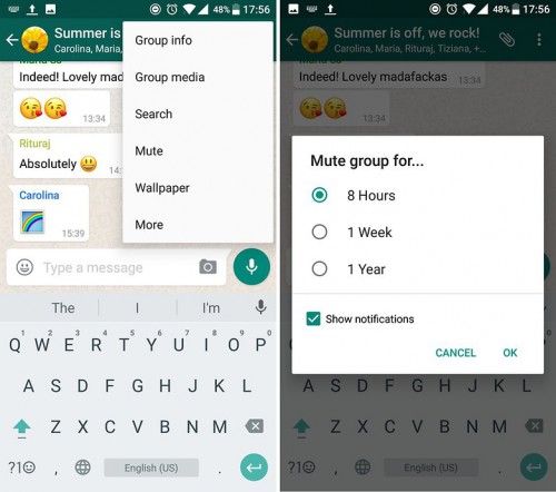 Trucs et astuces Whatsapp - Mutes de WhatsApp