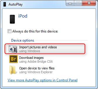 Come trasferire le foto da iPod a PC o Mac -AutoPlay