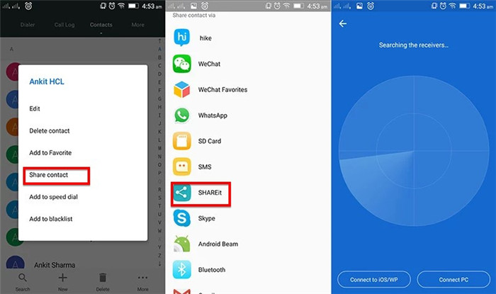 Transferencia de contactos de Android sin Google