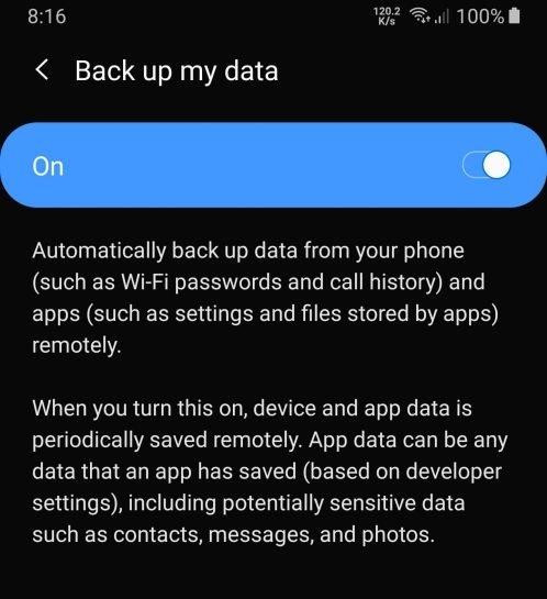 Faça backup dos dados na Conta do Google