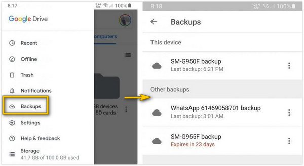 Faça backup no Google Drive