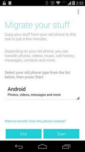 transfer data from android using Motorola Migrate