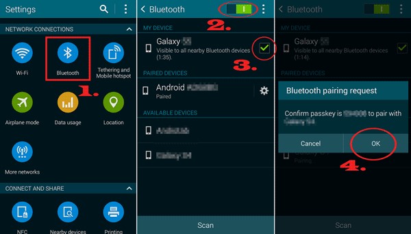 appareil jumelé utilisant Bluetooth