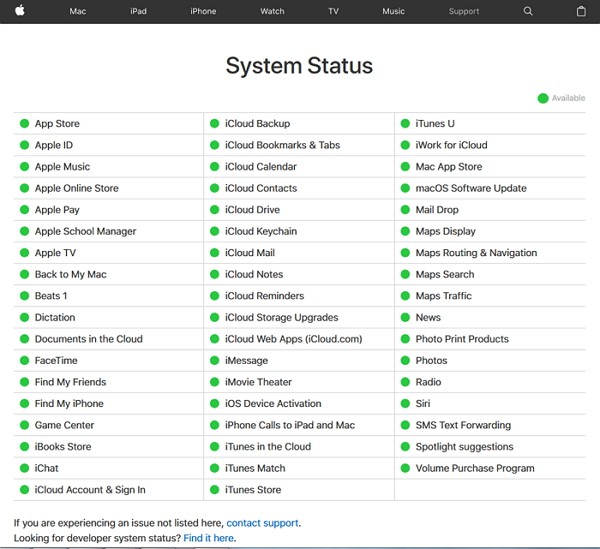 sistem-status-apple