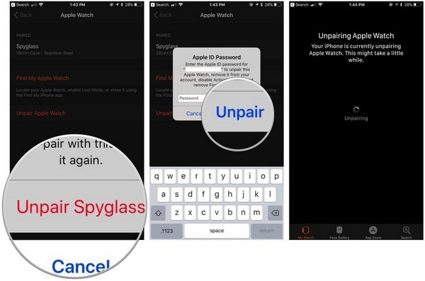 unpairing the apple watch