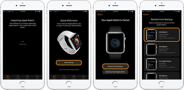 restaurar apple watch con copia de seguridad