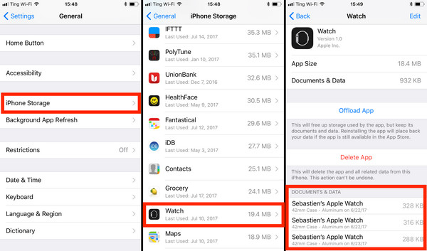 apagar backup do apple watch