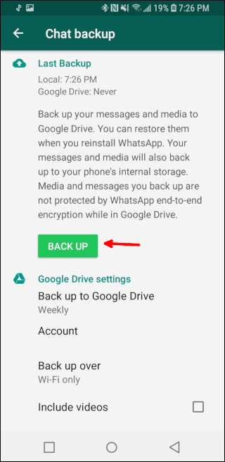 whatsapp backup erstellen
