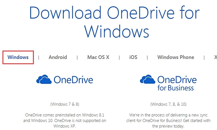 onedrive programm für windows